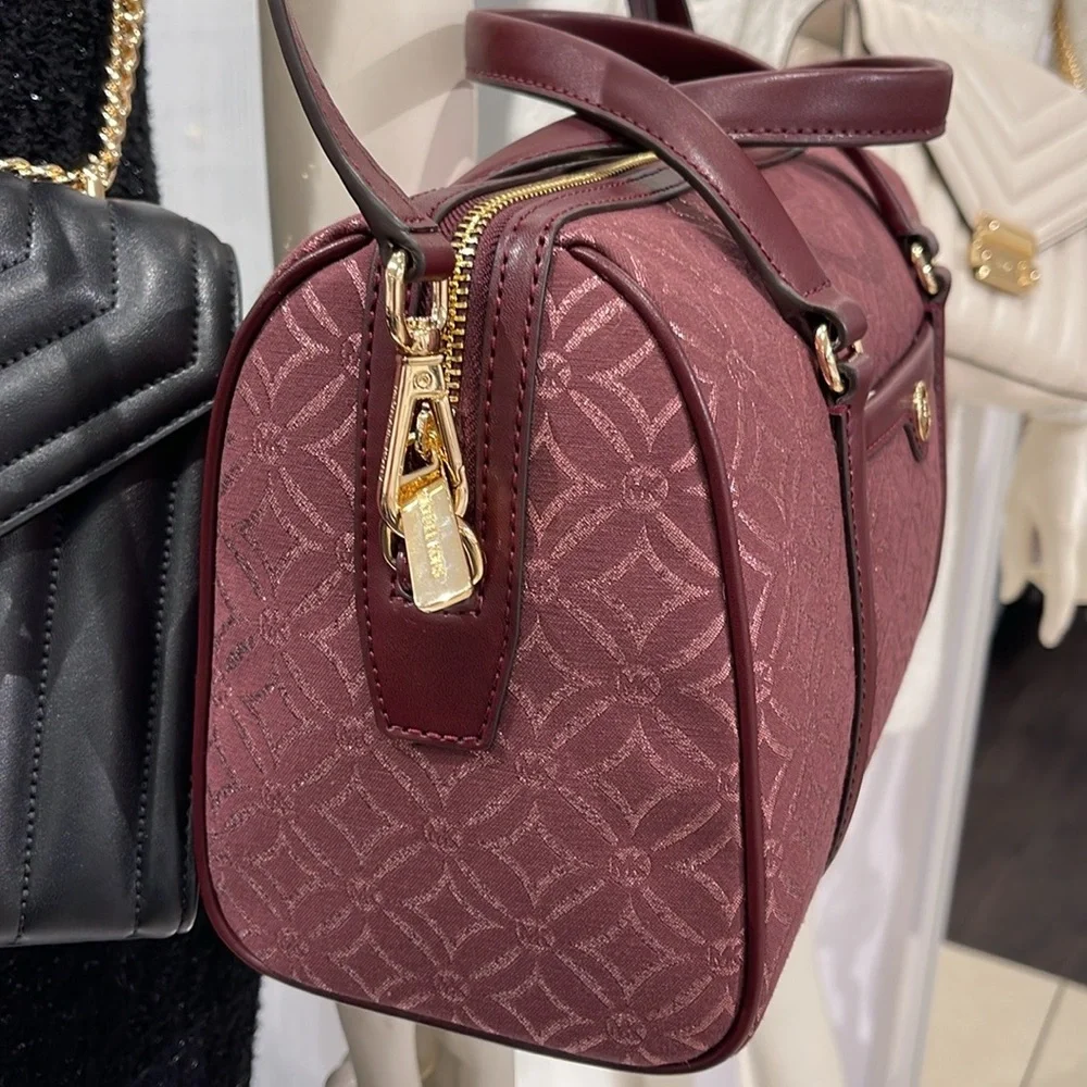 MICHAEL KORS JST TRAVEL MEDIUM DUFFLE SATCHEL SHOULDER CROSSBODY BAG MK OXBLOOD - Picture 12 of 16